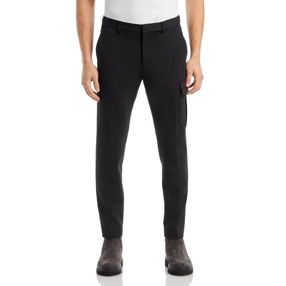 ATM Pants Mens Size 28 Black Slim Leg Ponte Stretch Cargo Pocket $350